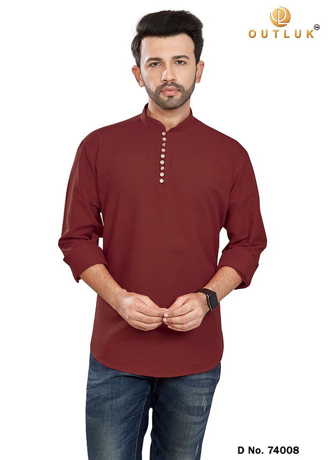 Outluk Vol 74 Mens Wear Wholesale Short Kurta Collection